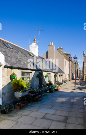 Vieille ville d'Aberdeen Harbour fishermens cottages à Fittie, Scotland UK Banque D'Images