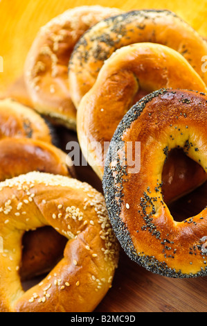 Variété de style Montréal bagels close up Banque D'Images