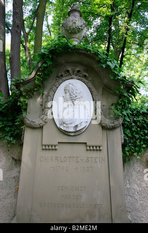 Pierre tombale de Charlotte von Stein, à Weimar, Allemagne, Europe Banque D'Images