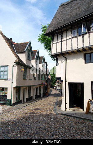 Ruelles médiévales, Elm Hill, Norwich, Norfolk, England, United Kingdom Banque D'Images