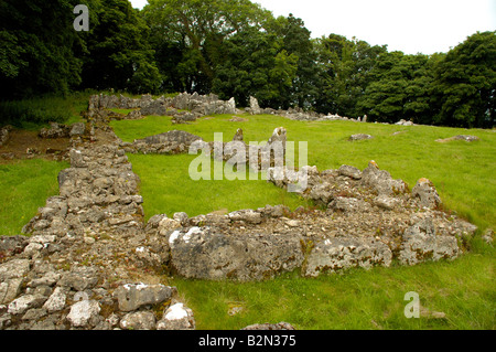 Din Lligwy village de l'âge du fer au nord du Pays de Galles d'Anglesey Banque D'Images