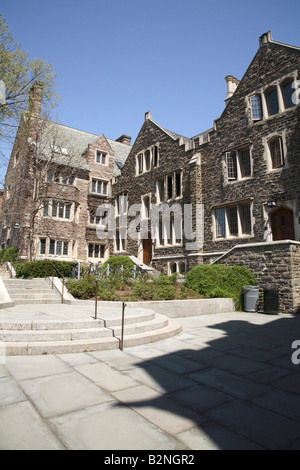 Grande allée dallée circulaire avec étapes menant à la colline de Wright à l'Université de Princeton . Banque D'Images