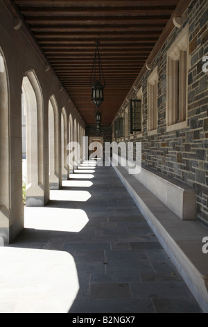 Cloître Wright une allée de dalles sur le côté sud de North Hall, Whitman College, l'Université de Princeton. Banque D'Images