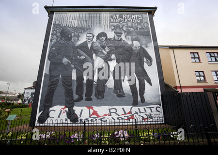 Le Bloody Sunday, Bogside murale par les artistes, Bogside, Derry, Irlande du Nord, Royaume-Uni Banque D'Images