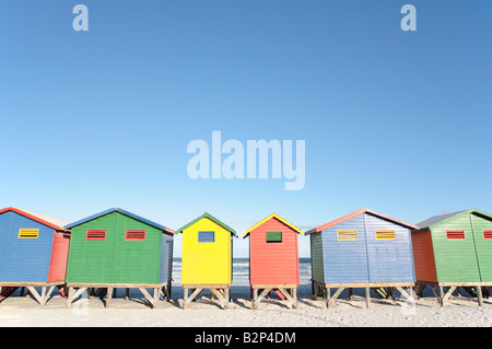 Cabines de plage, Muizenberg, Afrique du Sud Banque D'Images