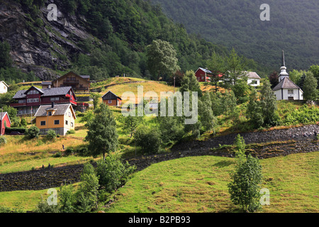 La Norvège Geirangerfjord Geiranger village Banque D'Images