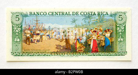 Costa Rica Colones 5 Euros Banque D'Images