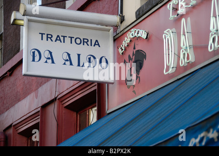 Le restaurant italien Trattoria da Aldo dans Frith Street Soho Londres Angleterre Banque D'Images