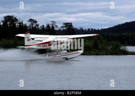 Finlande Inarijarvi flotteur hydravion hydravion lake Banque D'Images