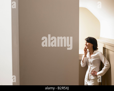 Woman on the phone Banque D'Images