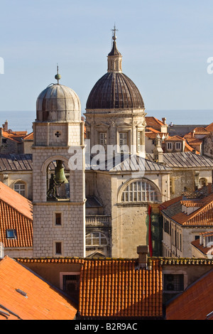 Le Clocher et la cathédrale de Dubrovnik Croatie Banque D'Images