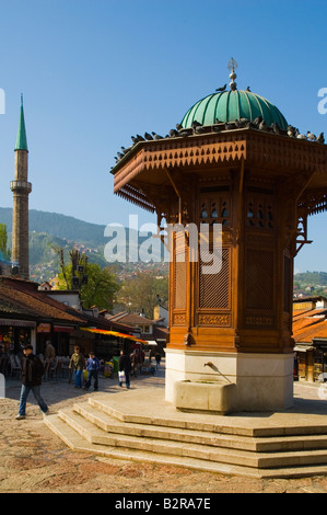 Sebilj à ce qu'on appelle place Bascarsija Pigeon dans le district de Sarajevo Bosnie-Herzégovine Europe Banque D'Images