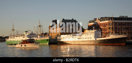 La Norvège Stavanger harbour ships vue panoramique Banque D'Images