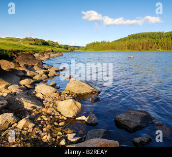 Llynnau Mymbyr près de Capel Curig dans le Nord du Pays de Galles à la fin de soirée sunshine Banque D'Images