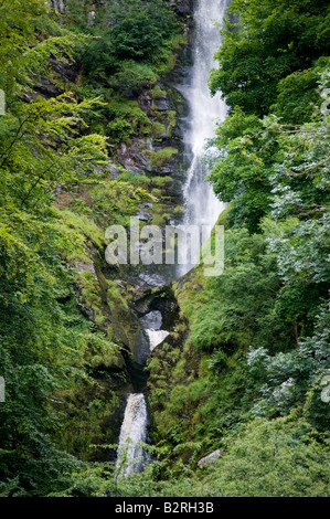 Pistyll Rhaeadr cascade la plus haute d'Galles Galles Powys Llanrhaeadr ym Mochnant UK Banque D'Images