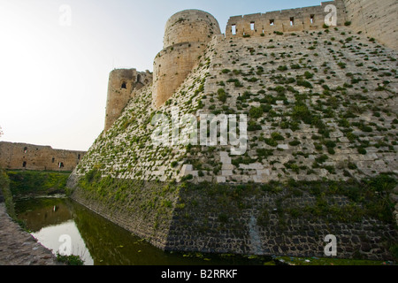 La Citadelle au château croisé du Crac des Chevaliers en Syrie Banque D'Images