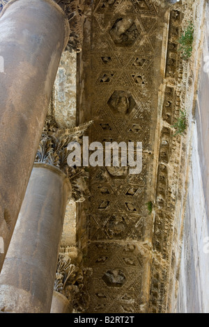 Temple de Bacchus à des ruines romaines de Baalbeck au Liban Banque D'Images