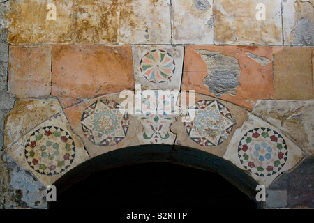 Détail de la porte à l'Appât Farhi une vieille maison dans la vieille ville de Damas en Syrie Banque D'Images