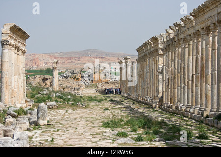 Ruines romaines à Apamée de Syrie Banque D'Images