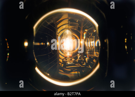 Lentille de Fresnel en troisième ordre nouveau phare de Point Loma, près de San Diego, Californie Banque D'Images