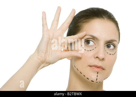 Woman, face, looking away Banque D'Images