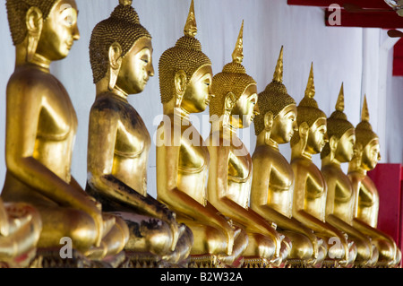 Statues de Bouddha du Wat Mahatat, Bangkok, Thaïlande Banque D'Images