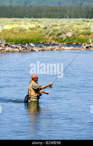 Pêche à la mouche Dernière Chance sur la fourche en Idaho Henry s Banque D'Images