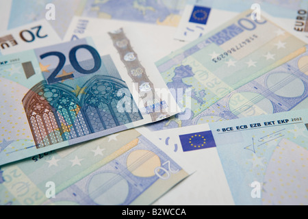 Vingt euro notes Banque D'Images