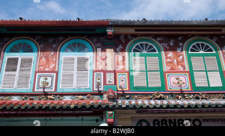 Baba Nyonya chinoise vieille ville architecture Malacca Malaisie Banque D'Images