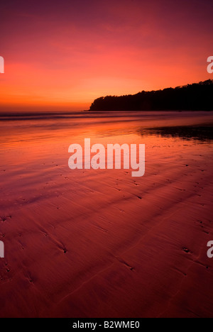 Coucher du soleil à plage d'Agonda, Sud de Goa, Inde, Asie Banque D'Images