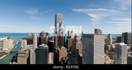 Vue aérienne de l'Est de Chicago Loop Banque D'Images