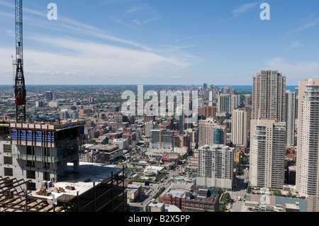 Vue aérienne du nord de Chicago Banque D'Images