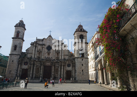 L'église coloniale dans la Vieille Havane, Cuba Banque D'Images