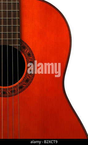 Guitare acoustique six couverts par un vernis brun Banque D'Images