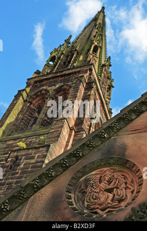 Église St Giles, Cheadle, Staffordshire, conçu par l'architecte du 19e siècle A.W.N. De style néo-gothique, Pugin Banque D'Images