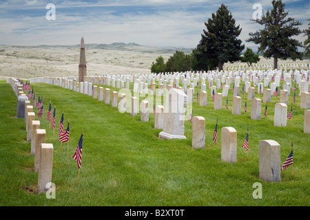 Cimetière militaire national à Little Big Horn, Wyoming Banque D'Images