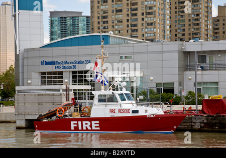 Feu et Marine Station 334 Station 36 EMS et à la Queens Quay West, Toronto, Canada. Banque D'Images