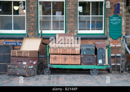 Assurance sur un chariot à Sheringham préservé gare à Norfolk en Angleterre. Banque D'Images