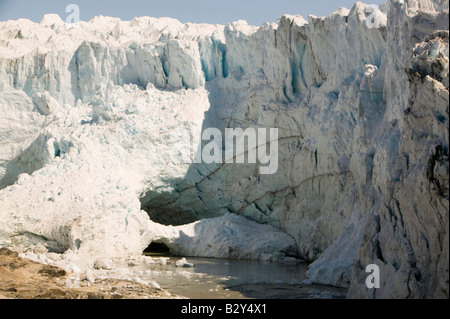 La fonte des glaces sur le glacier au Groenland que Russell est receeding due au réchauffement climatique Banque D'Images