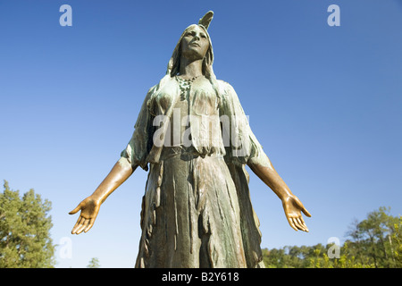 Statue de Pocahontas, par William Ordway Partridge, érigé en 1922, représentant Pocahontas Banque D'Images