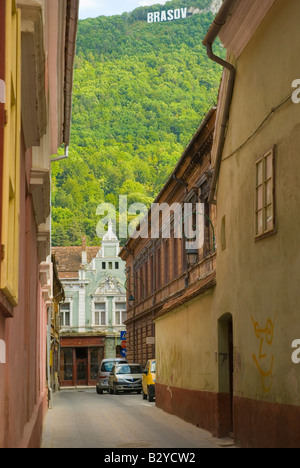 Strada Sforii la corde Street est la rue la plus étroite d'Europe et il est situé à Brasov Roumanie Europe Banque D'Images