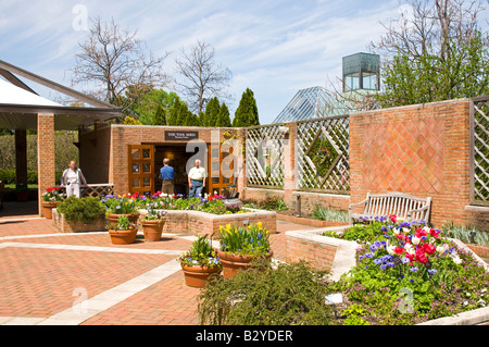 Jardins de Patio à la Chicago Botanic Gardens. Banque D'Images