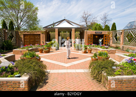 Jardins de Patio à la Chicago Botanic Gardens. Banque D'Images