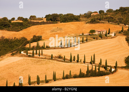 La Foce, Val d'Orcia, Toscane, Italie Banque D'Images