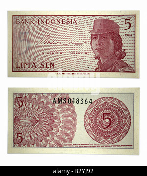 5 cinq Satu Sen Argent Indonésien Banque D'Images