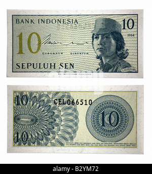 10 10 Satu Sen Argent Indonésien Banque D'Images