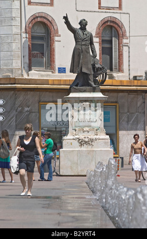 Statue de François Arago. Perpignan, Roussillon, France. Banque D'Images