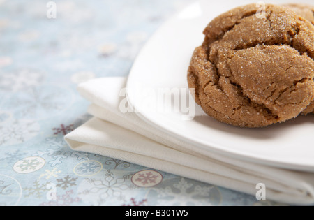 Ginger Cookies on plate Banque D'Images