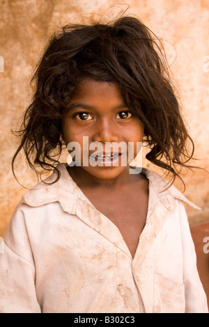 Une fille de la tribu Soliga de Karnataka. Banque D'Images