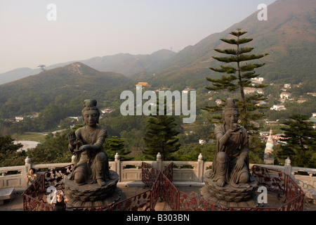 Monastère Po Lin, Ngong Ping, Lantau Island, Hong Kong, Chine Banque D'Images